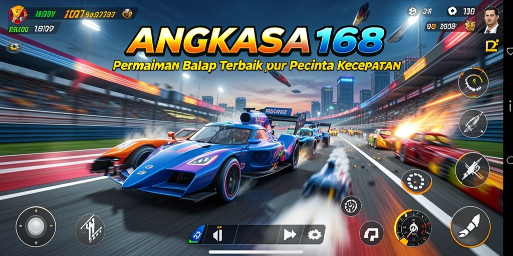 Tampilan mendebarkan dari gameplay balap ANGKASA168.