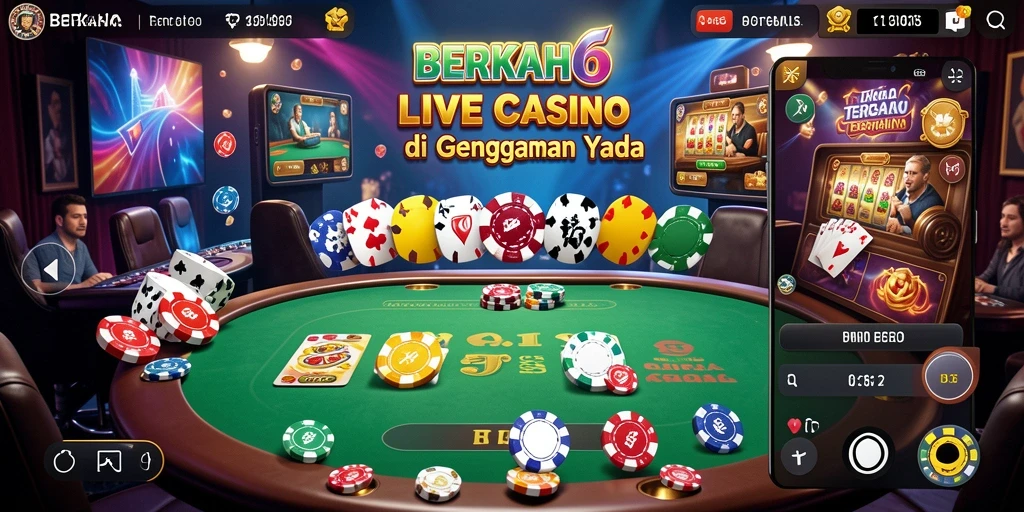 Screenshot gameplay <strong>BERKAH6</strong> dengan dealer langsung yang interaktif.