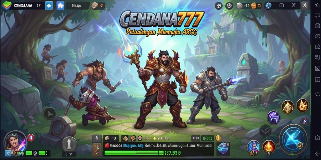 Screenshot menunjukkan aksi mendebarkan dalam pertarungan ARPG CENDANA777.