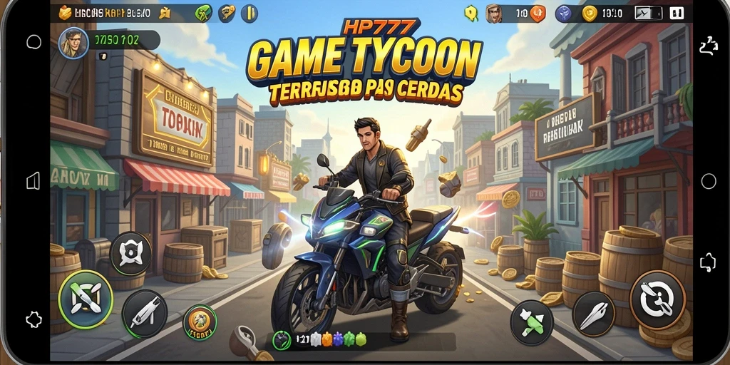 Tangkapan layar gameplay HP777 menunjukkan dinamika pengelolaan bisnis yang menarik.