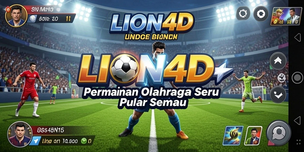 Screenshot utama LION4D menampilkan permainan olahraga yang penuh aksi.