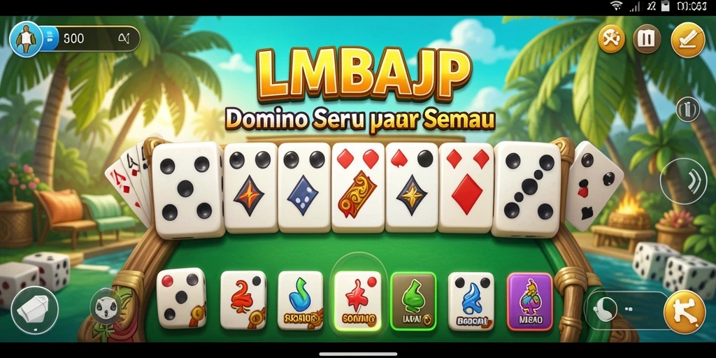 Tampilan gameplay Domino yang seru dan interaktif di LMBAJP.