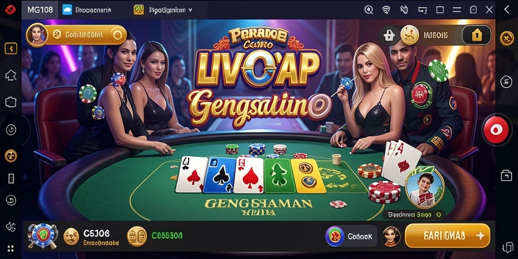 Tampilan gameplay Live Casino yang mendebarkan di MG108 dengan dealer profesional.
