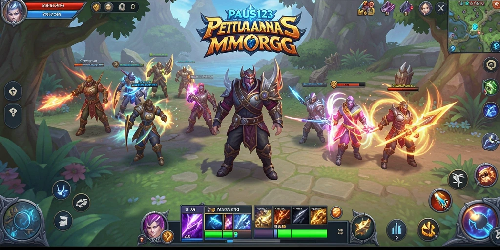 Tampilan gameplay menarik dari PAUS123 yang menggambarkan dunia MMORPG.