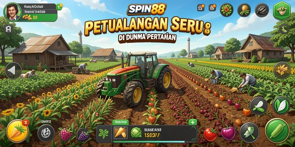 Tangkapan layar SPIN88 menunjukkan gameplay pertanian yang menakjubkan.