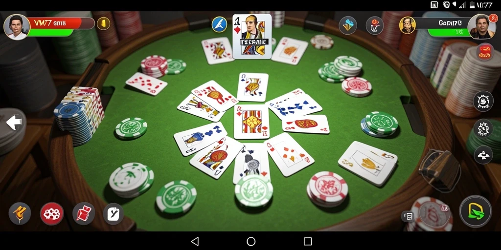 Screenshot VM777 menampilkan gameplay Gaple yang menarik dan interaktif.